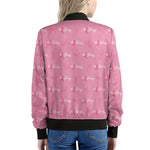 Be Strong Breast Cancer Pattern Print Women's Bomber Jacket