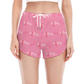 Be Strong Breast Cancer Pattern Print Women's Split Running Shorts