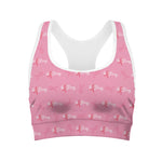 Be Strong Breast Cancer Pattern Print Women's Sports Bra