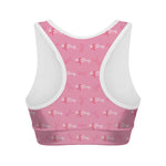 Be Strong Breast Cancer Pattern Print Women's Sports Bra