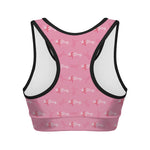 Be Strong Breast Cancer Pattern Print Women's Sports Bra