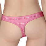 Be Strong Breast Cancer Pattern Print Women's Thong