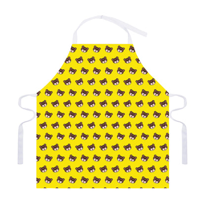 Bear Emoji Pattern Print Adjustable Apron