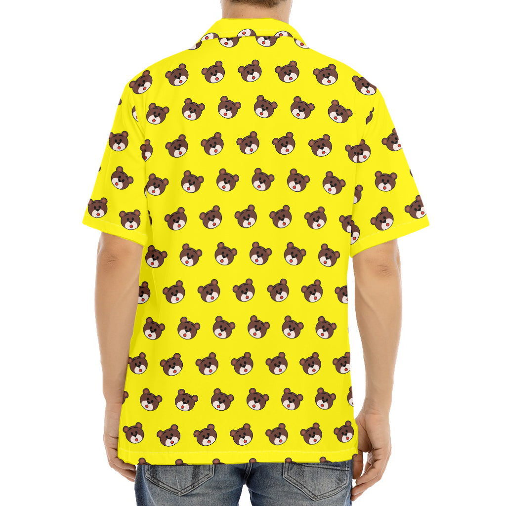 Bear Emoji Pattern Print Aloha Shirt