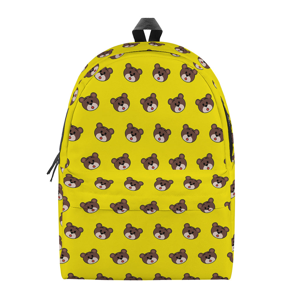 Bear Emoji Pattern Print Backpack