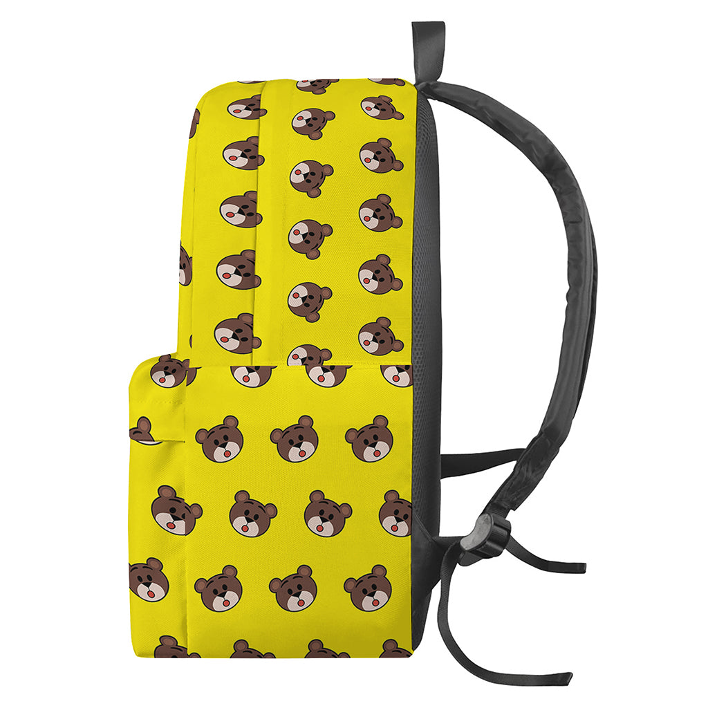 Bear Emoji Pattern Print Backpack