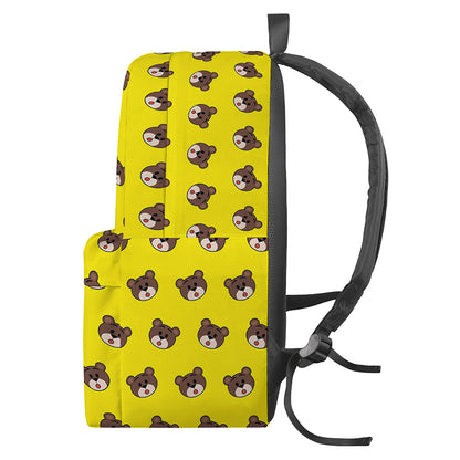 Bear Emoji Pattern Print Backpack
