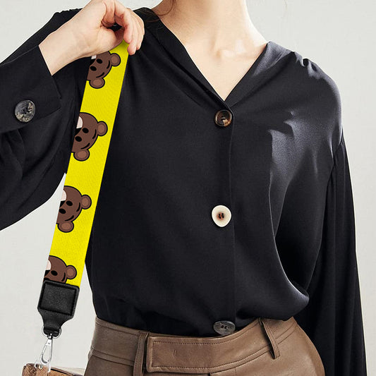 Bear Emoji Pattern Print Bag Strap