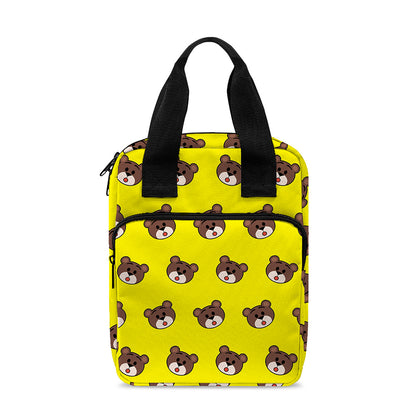 Bear Emoji Pattern Print Bible Tote Bag