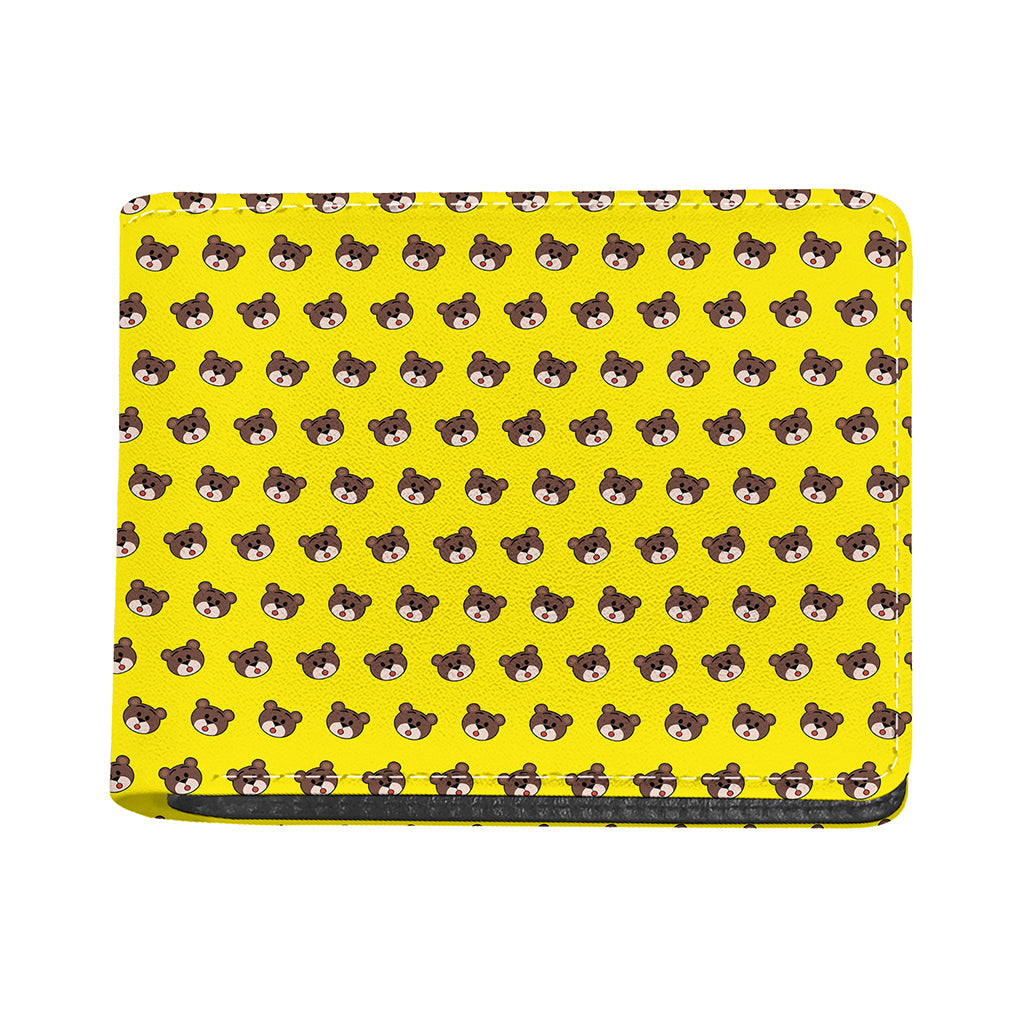 Bear Emoji Pattern Print Bifold Wallet