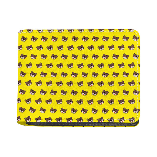 Bear Emoji Pattern Print Bifold Wallet