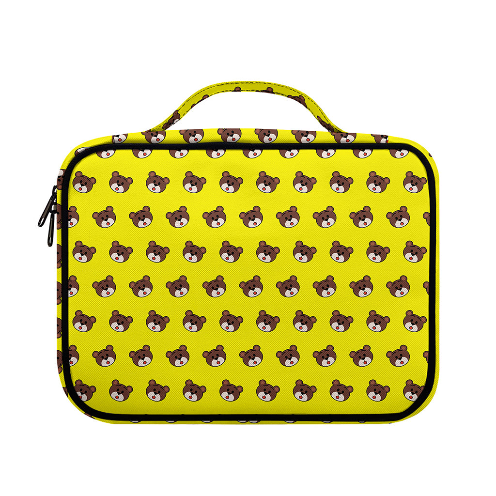 Bear Emoji Pattern Print Briefcase Bible Bag