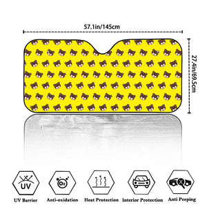 Bear Emoji Pattern Print Car Windshield Sun Shade