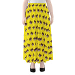 Bear Emoji Pattern Print Chiffon Maxi Skirt