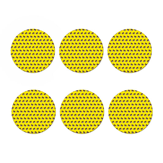 Bear Emoji Pattern Print Coaster Set