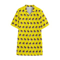 Bear Emoji Pattern Print Cotton Hawaiian Shirt