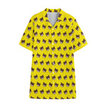 Bear Emoji Pattern Print Cotton Hawaiian Shirt