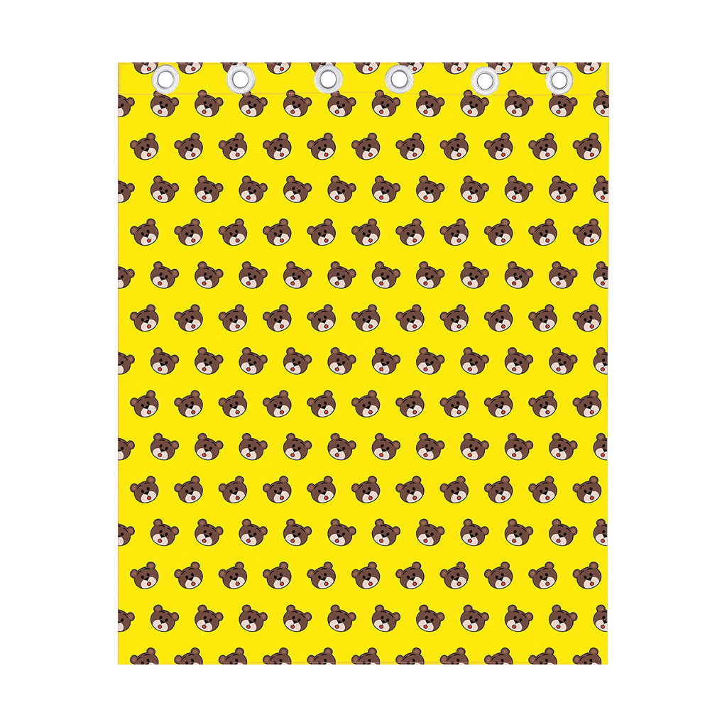 Bear Emoji Pattern Print Curtain