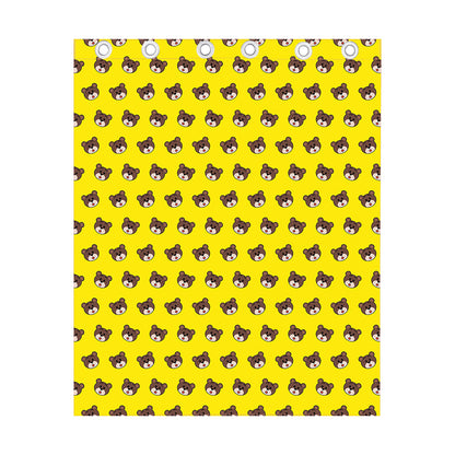 Bear Emoji Pattern Print Curtain