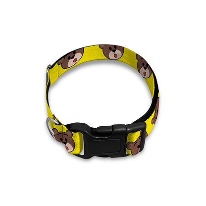 Bear Emoji Pattern Print Dog Collar