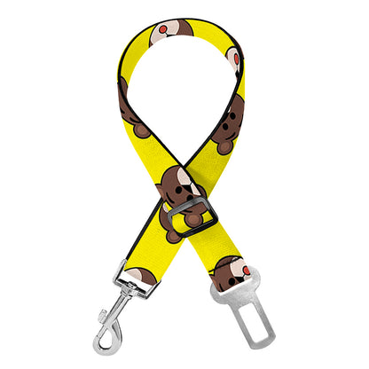 Bear Emoji Pattern Print Dog Seat Belt
