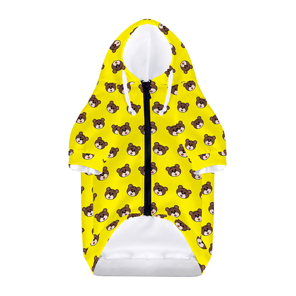 Bear Emoji Pattern Print Dog Zip Up Hoodie