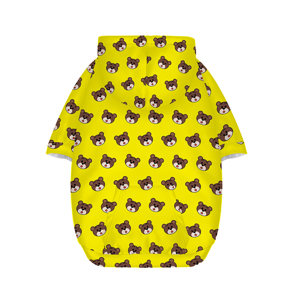Bear Emoji Pattern Print Dog Zip Up Hoodie