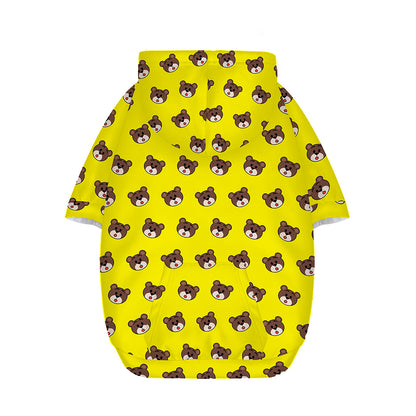 Bear Emoji Pattern Print Dog Zip Up Hoodie
