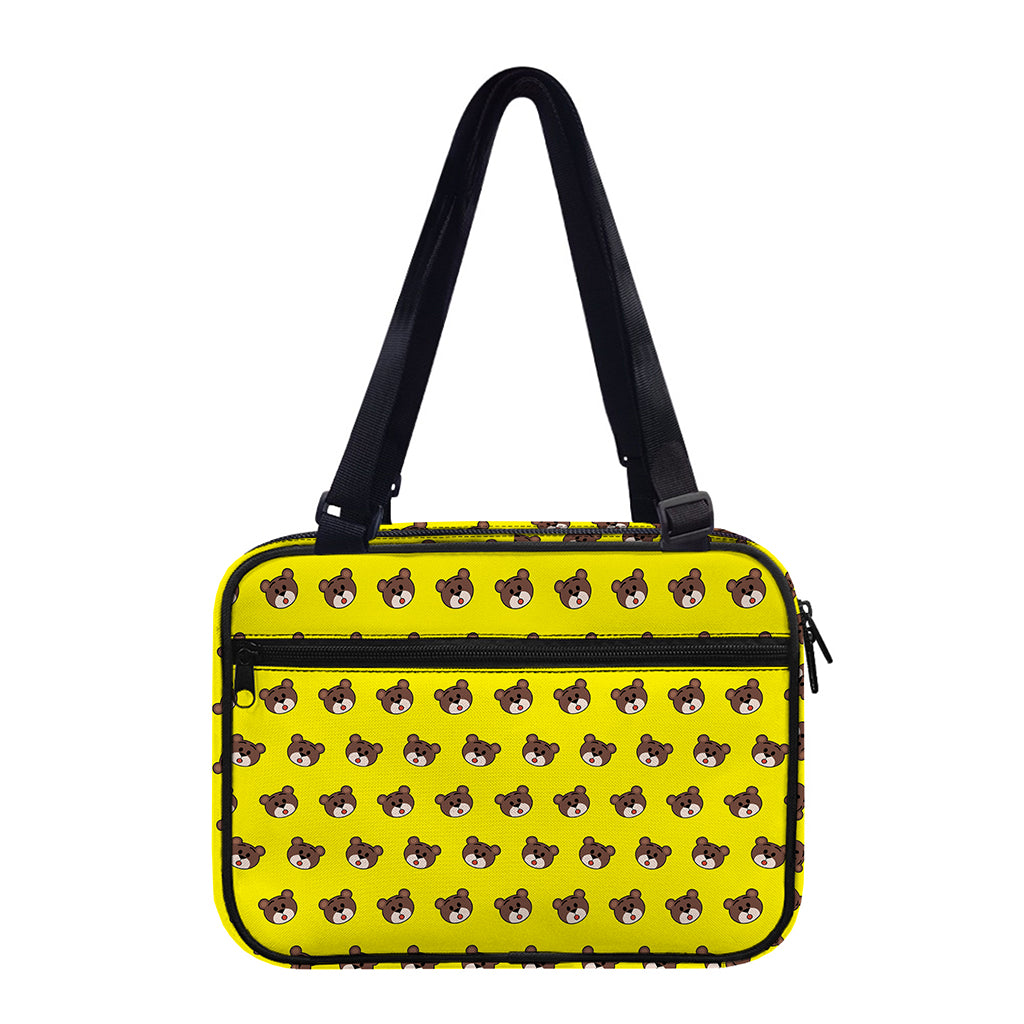 Bear Emoji Pattern Print Double Strap Bible Bag