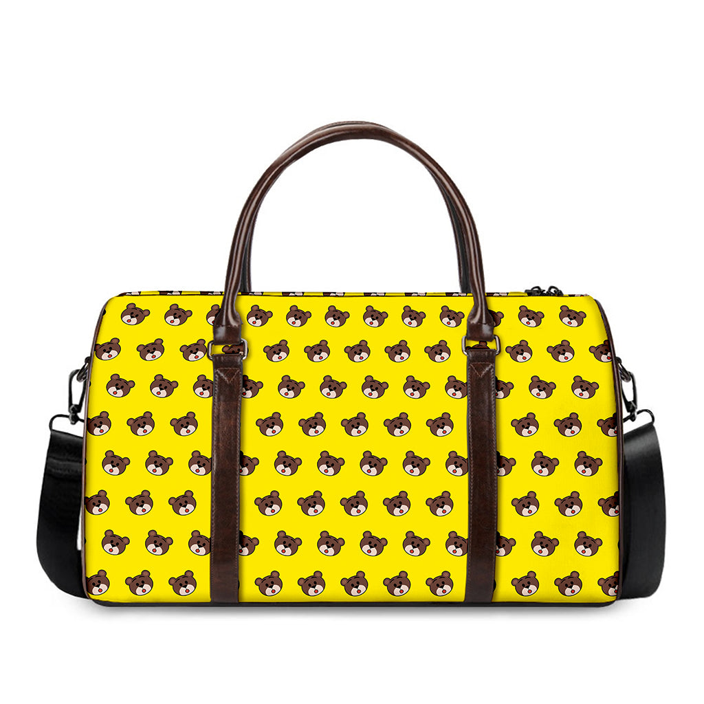 Bear Emoji Pattern Print Duffle Bag