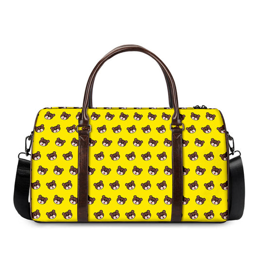 Bear Emoji Pattern Print Duffle Bag