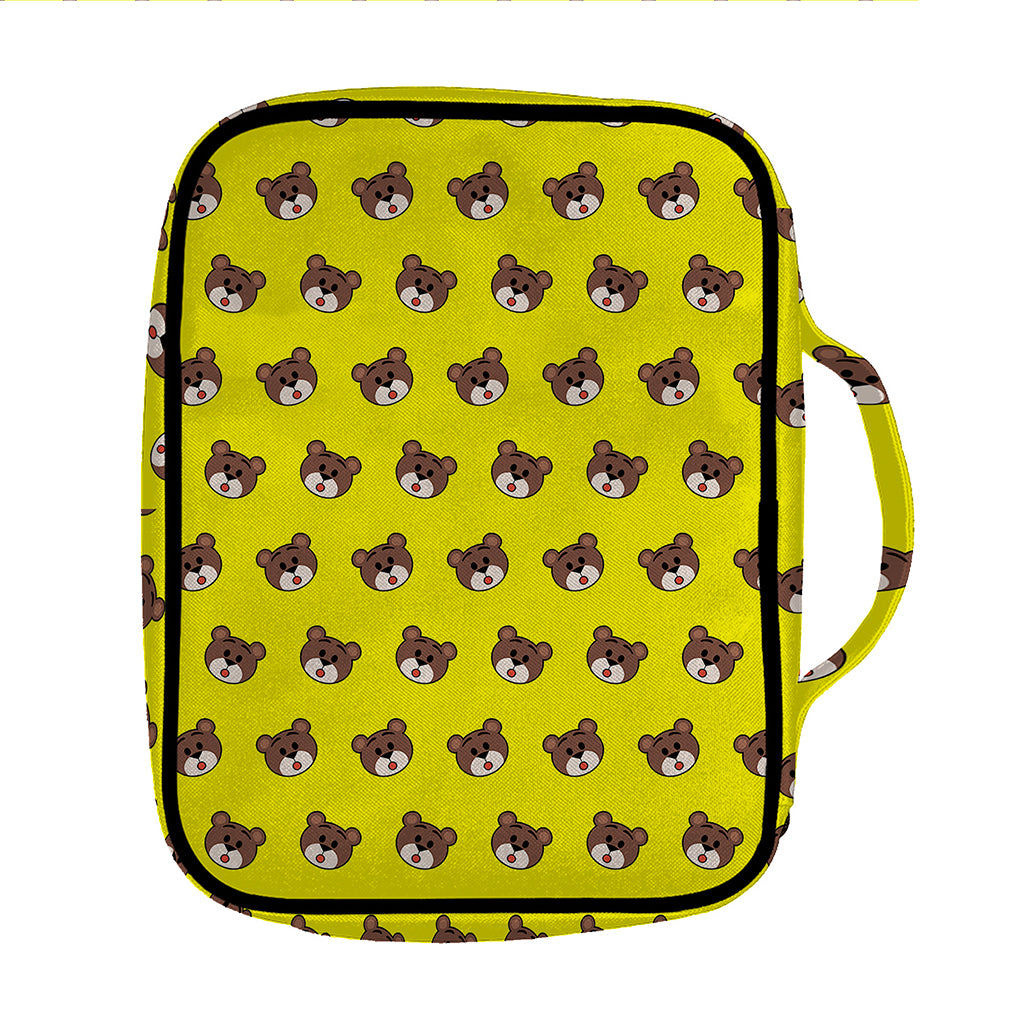 Bear Emoji Pattern Print Front Pocket Bible Bag