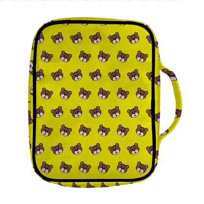 Bear Emoji Pattern Print Front Pocket Bible Bag