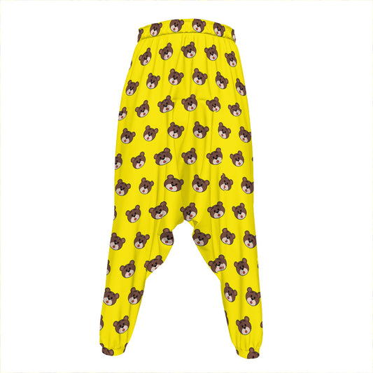 Bear Emoji Pattern Print Hammer Pants