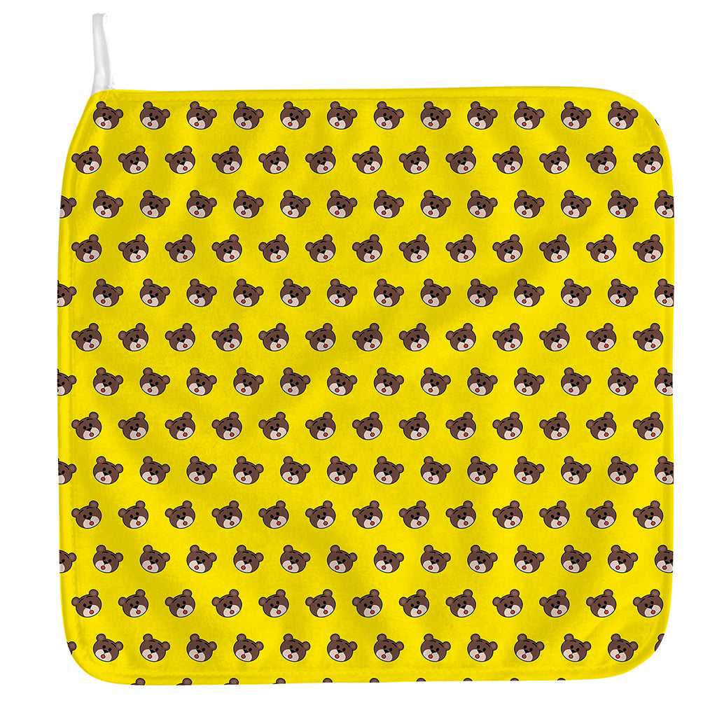 Bear Emoji Pattern Print Hand Towel