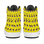 Bear Emoji Pattern Print High Top Leather Sneakers