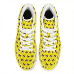Bear Emoji Pattern Print High Top Leather Sneakers