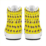 Bear Emoji Pattern Print High Top Leather Sneakers