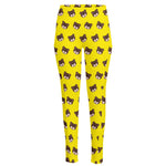 Bear Emoji Pattern Print High-Waisted Pocket Leggings