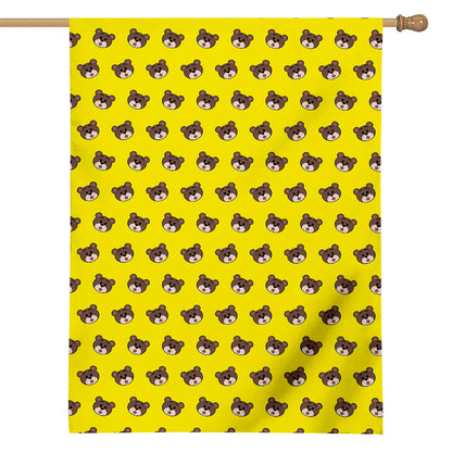Bear Emoji Pattern Print House Flag