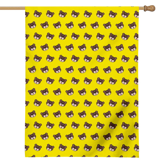 Bear Emoji Pattern Print House Flag