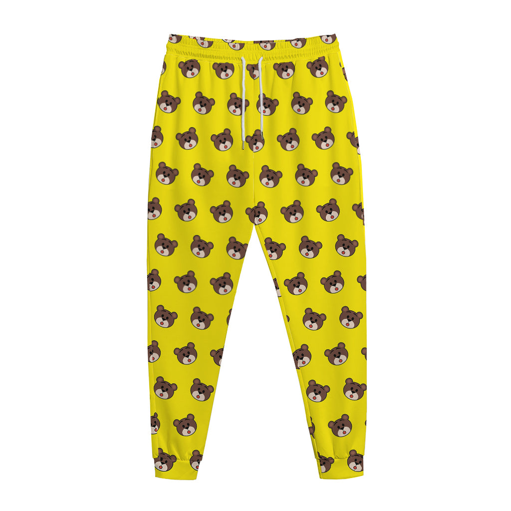 Bear Emoji Pattern Print Jogger Pants