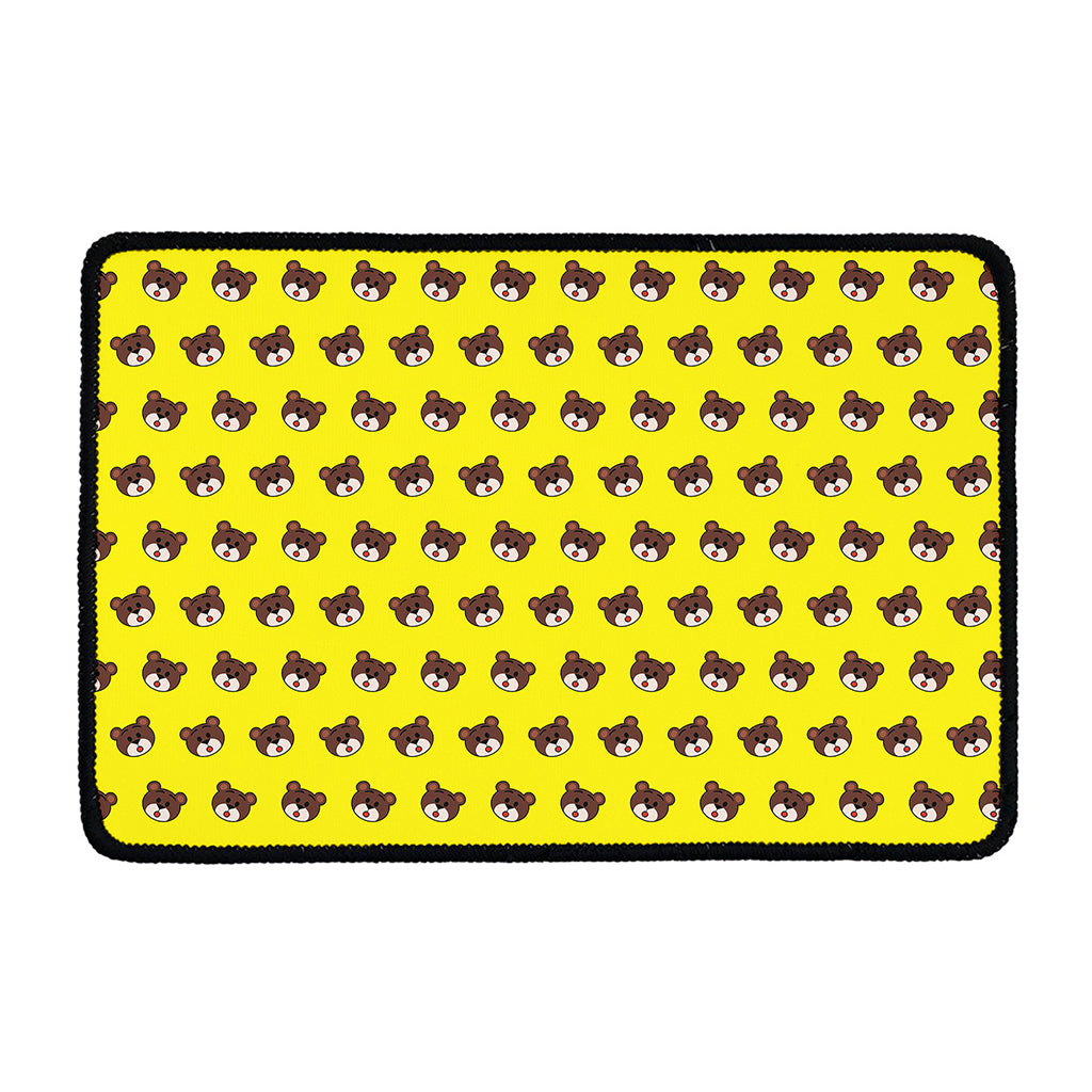 Bear Emoji Pattern Print Kitchen Mat