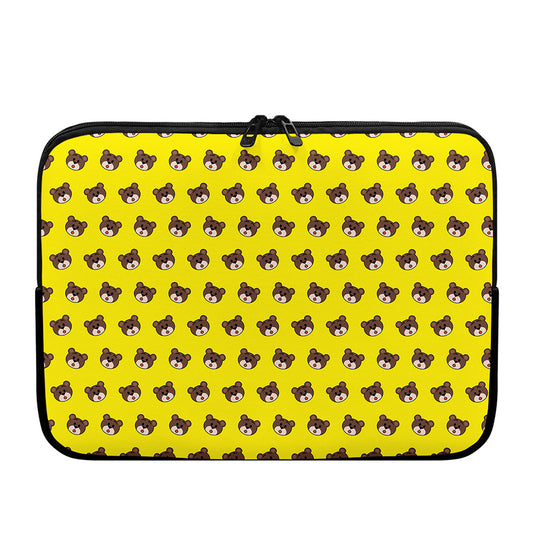 Bear Emoji Pattern Print Laptop Sleeve