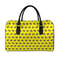 Bear Emoji Pattern Print Leather Duffel Bag