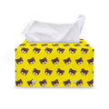 Bear Emoji Pattern Print Leather Tissue Box Cover
