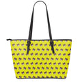 Bear Emoji Pattern Print Leather Tote Bag With Zipper