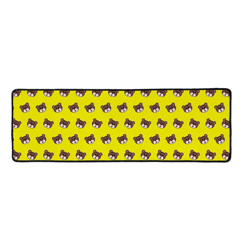 Bear Emoji Pattern Print Long Kitchen Mat