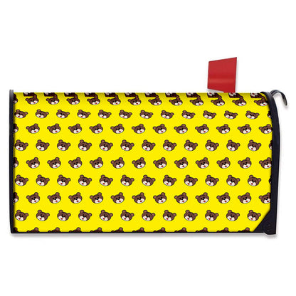 Bear Emoji Pattern Print Mailbox Cover