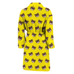 Bear Emoji Pattern Print Men's Bathrobe